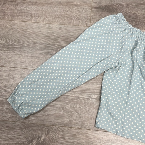 Rewind Polka Dot Off The Shoulder Cropped Button Down Blouse XL - Picture 15 of 16